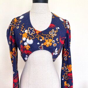 Vintage 80's Joseph Magnin Crop Button Top - SIze 11